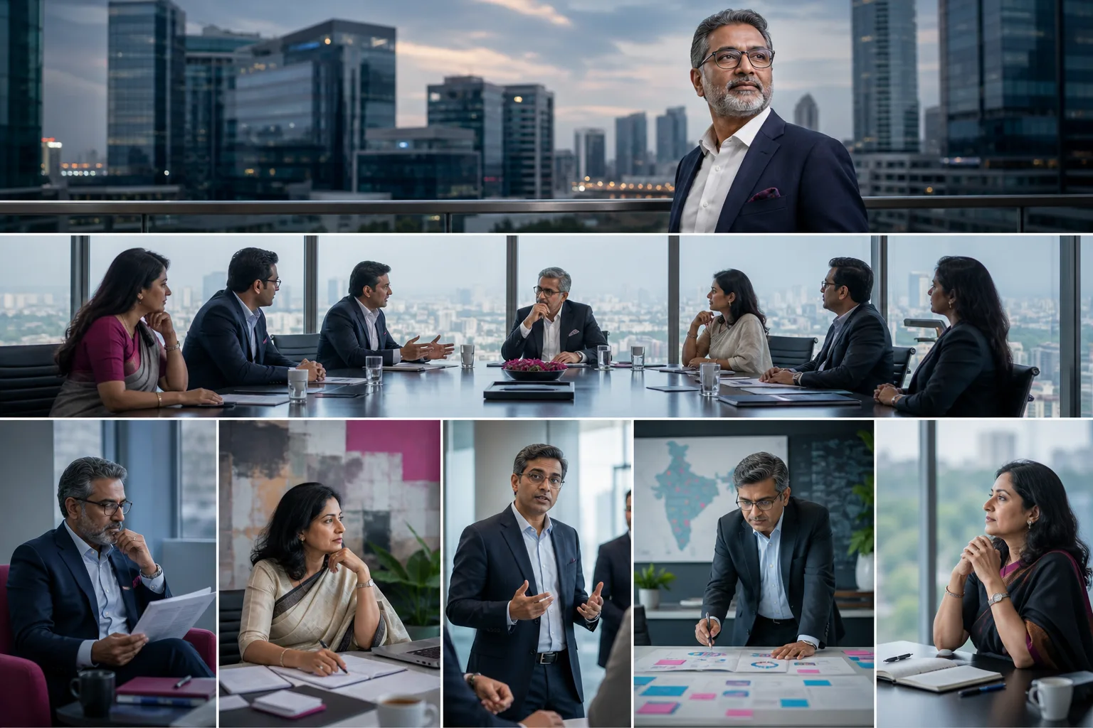 Confident Indian executive considering the next stage of a leadership career
